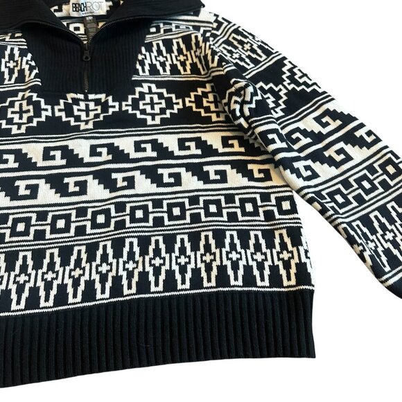 Beach Riot Monterey Jacquard Quarter Zip Sweater Sweatshirt Tribal Print Small - Picture 4 of 9